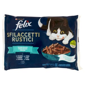 FELIX Sfilaccetti Rustici Selezioni con Pesci (Salmone, Tonno) 4 x 80 g