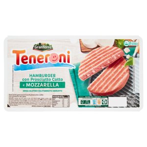 Teneroni Hamburger con Prosciutto Cotto e Mozzarella 2 x 75 g