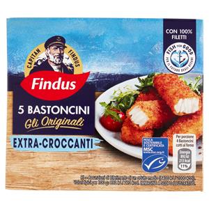 Capitan Findus 5 Bastoncini con 100% Filetti di Merluzzo 125 g