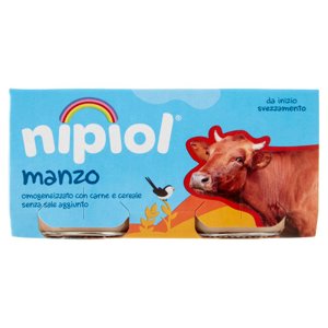 nipiol manzo omogeneizzato con carne e cereale 2 x 80 g