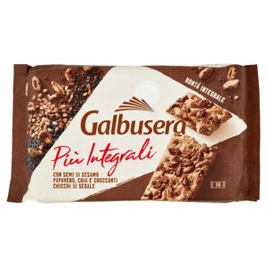 Galbusera Più Integrali con Semi di Sesamo, Papavero, Chia e Croccanti Chicchi di Segale 10 x 38 g