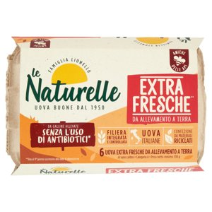 le Naturelle 6 Uova Extra Fresche da Allevamento a Terra di vario calibro 330 g