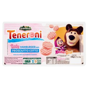 Teneroni Baby Hamburger con Prosciutto Cotto 2 x 75 g