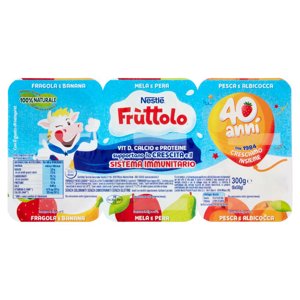 NESTLÉ FRUTTOLO Fragola e Banana - Mela e Pera - Pesca e Albicocca 6 x 50 g