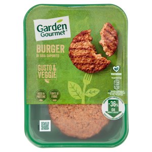 GARDEN GOURMET Burger Vegetariano di Soia Saporito 2 pezzi 150 g