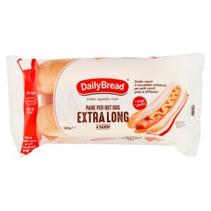 DailyBread Pane per Hot Dog Extra Long Panini 4 x 80 g