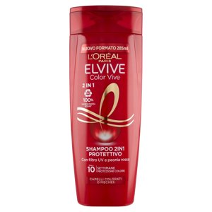 L'Oréal Paris Shampoo 2in1 Elvive Color Vive, Per Capelli Colorati, 285 ml