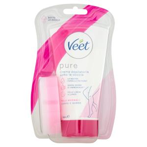 Veet Silk & Fresh Technology Crema Depilatoria Sotto la Doccia per Pelli Sensibili - 150 ml