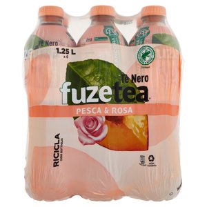 FUZE TEA, Tè Nero Pesca con una nota di Rosa PET 6 x 1,25L 