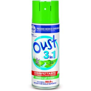 Oust 3 in 1 Spray Disinfettante 400 ml, Uccide il 99,9% dei Batteri ed Elimina gli Odori