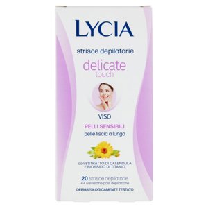 Lycia delicate touch strisce depilatorie Viso Pelli Sensibili 20 strisce + 4 salviettine