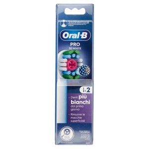 Oral-B Testine di Ricambio Pro 3D White per Spazzolino Elettrico Denti Ricaricabile 2 pz