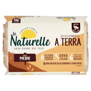 le Naturelle 6 Uova Fresche da Allevamento a Terra Medie