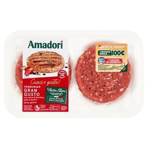 Amadori Hamburger Gran Gusto con carne di tacchino, pollo e bovino 0,204 kg