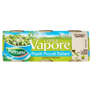 Valfrutta Cotti a Vapore Piselli Piccoli Italiani 3 x 150 g