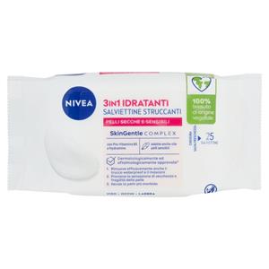 Nivea 3in1 Idratanti Salviettine Struccanti Pelli Secche e Sensibili 25 pz