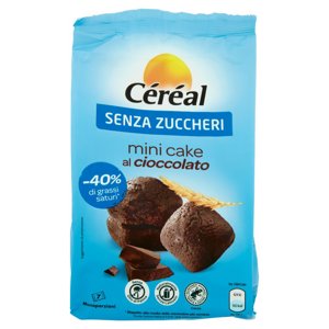 Céréal, Mini Cake gusto Cioccolato, Senza Zuccheri, Senza Lattosio, Senza Olio di Palma - 7x28 g 