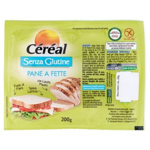 Céréal Senza Glutine Pane a Fette, Senza Lattosio, Pane Gluten Free, con Lievito Madre - 200 g