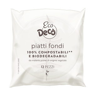 DECO ECO PIATTI FONDI BIA.12PZ