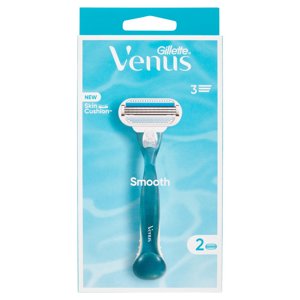 Gillette Venus Rasoio Donna Smooth a 3 Lame, 1 Manico + 2 Lamette Donna