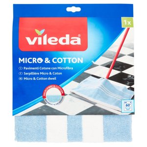 Vileda Panno pavimenti in Cotone + MF, ideale per rimuovere anche lo sporco più difficile 1 pz