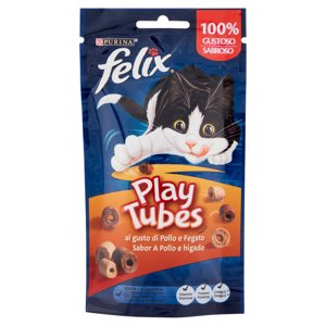 PURINA FELIX Playtubes Snack Gatto al Gusto di Pollo e Fegato busta 50g