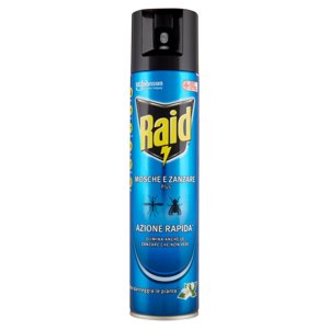 Raid Mosche e Zanzare Spray Insetticida, Antizanzare e Antimosche, Azione Rapida, 400 ml