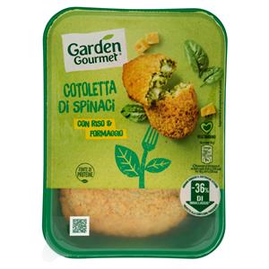 GARDEN GOURMET Cotoletta Croccante Vegetale con Spinaci e Formaggi 2 pezzi 180 g 