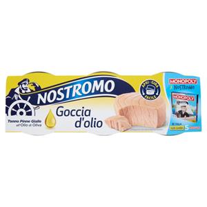 Nostromo Goccia d'olio Tonno Pinne Gialle all'olio di Oliva 3 x 65 g