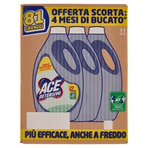 Ace Detersivo Talco e muschio bianco 3 x 27 Lavaggi 3 x 1350 ml