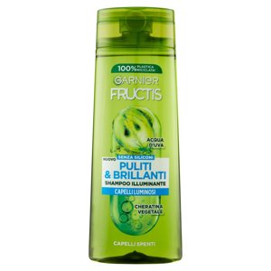 Garnier Fructis Shampoo Puliti & Brillanti, shampoo illuminante per capelli spenti, 250 ml