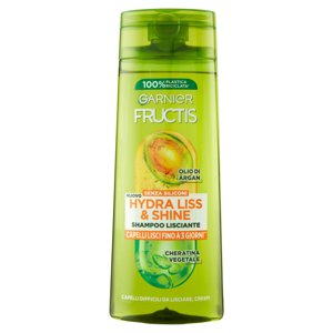 Garnier Fructis Shampoo Hydra Liss & Shine, shampoo lisciante, 250 ml