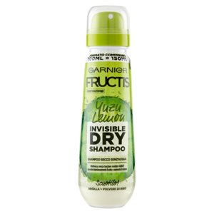 Garnier Fructis Invisible Dry Shampoo fragranza Yuzu Lemon, Shampoo Secco senz'acqua, 100 ml