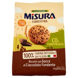 Misura Fibrextra Biscotti con Gocce di Cioccolato Fondente 290 g