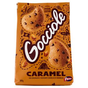 Pavesi Gocciole Caramel Biscotti con Gocce di Cioccolato e Granella di Caramello 300g