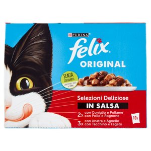 FELIX Original Selezioni Deliziose in Salsa (Coniglio, Pollo, Anatra, Tacchino) 10 x 85 g