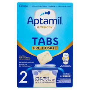 APTAMIL Nutribiotik Tabs 2,Latte di proseguimento in Tabs, dal 6° mese compiuto al 12°, 21 bustine