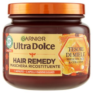 Garnier Ultra Dolce Hair Remedy Maschera per Capelli Ricostituente Tesori di Miele, 340 ml