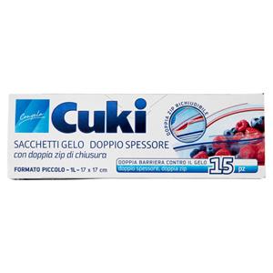 Cuki Congela Sacchetti Gelo Doppio Spessore Formato Piccolo - 1L - 17 x 117 cm 15 pz