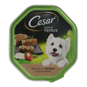 Cesar Selezioni dell'Orto Cibo Umido Cane con Tacchino, Cuore di Verdure e Mix di Riso 150 g