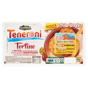 Teneroni Tortino di Patate con Prosciutto Cotto di alta qualita e Grana Padano 2 x 100 g