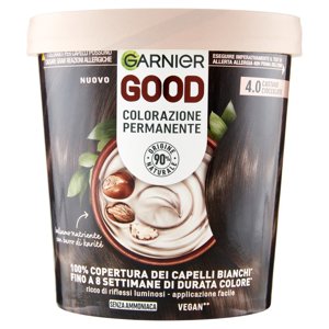 Garnier GOOD 4.0 Castano Cioccolato, colorazione permanente senza ammoniaca, 90% origine naturale