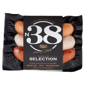 Wüber N.38 Premium Selection Servelade - Brat - Bauernwurst 240 g