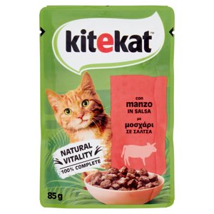 Kitekat Cibo Umido Gatto con Manzo in Salsa Bustina 85g