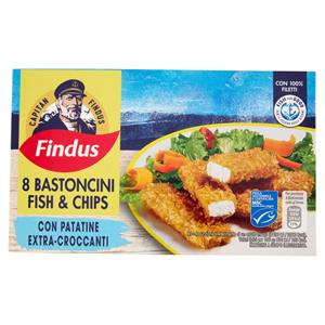 Capitan Findus 8 Bastoncini Fish & Chips con Merluzzo d'Alaska 224 g