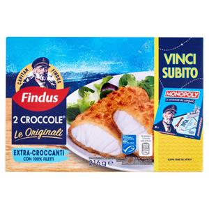 Capitan Findus 2 Croccole con 100% Filetti di Merluzzo - Le originali 216 g