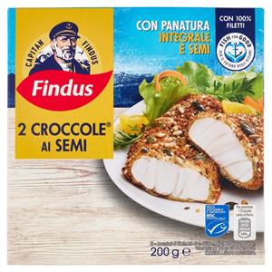 Capitan Findus 2 Croccole ai Semi con 100% Filetti di Merluzzo 200 g