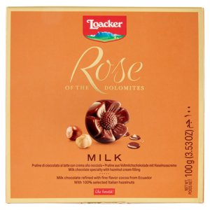 Loacker Rose of the Dolomites Original Praline di cioccolato al latte con crema alla nocciola 100g