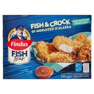 Capitan Findus Fish Bar Fish & Crock Merluzzo D'Alaska con Patatine Croccanti 250 g