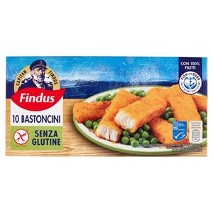 Capitan Findus 10 Bastoncini senza glutine con 100% Filetti di Merluzzo 300 g